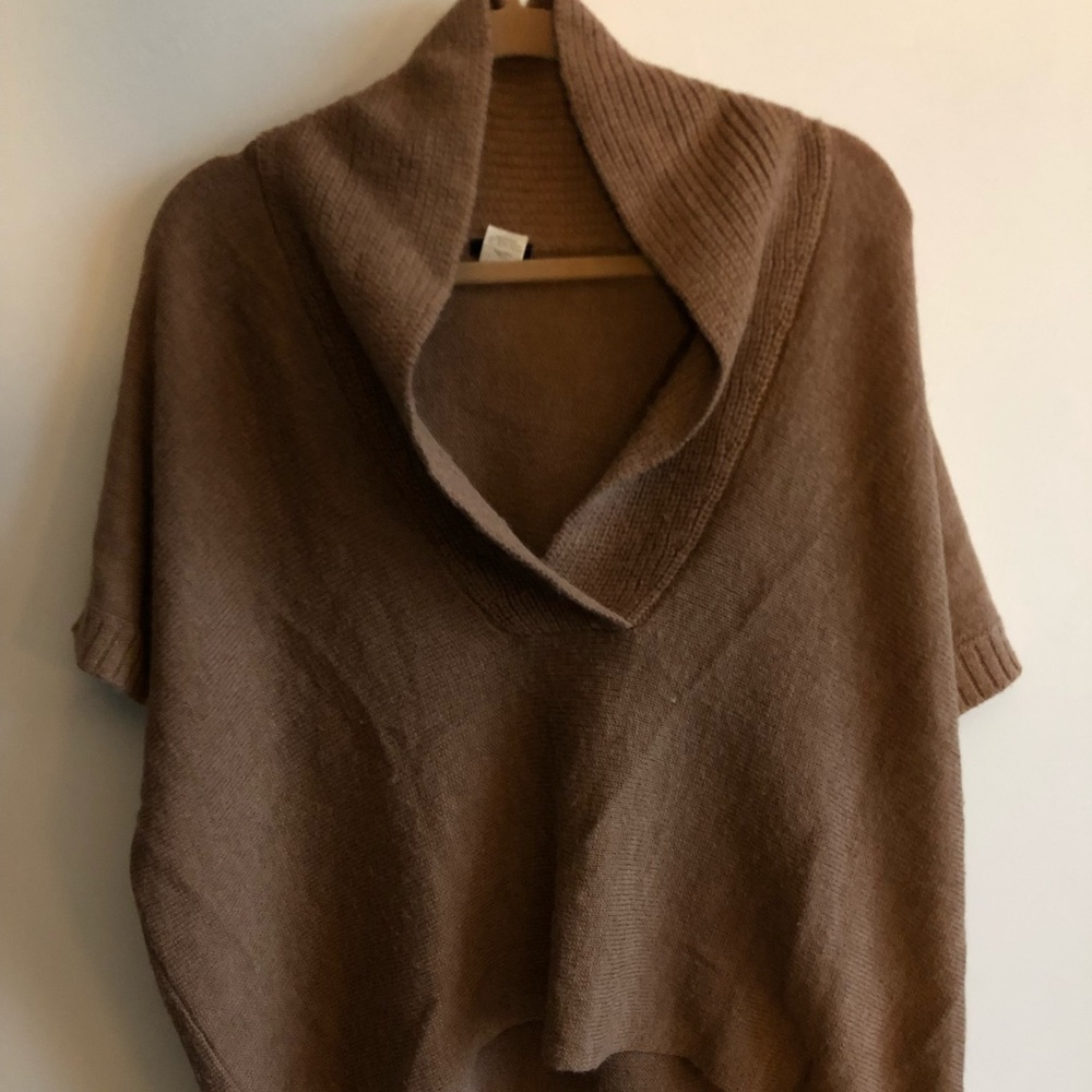 JCrew Wool cowl neck short sleeves sweater